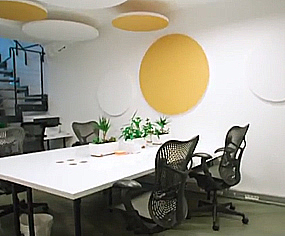 After the acoustic intervention Interior image after the implementation of acoustic solutions