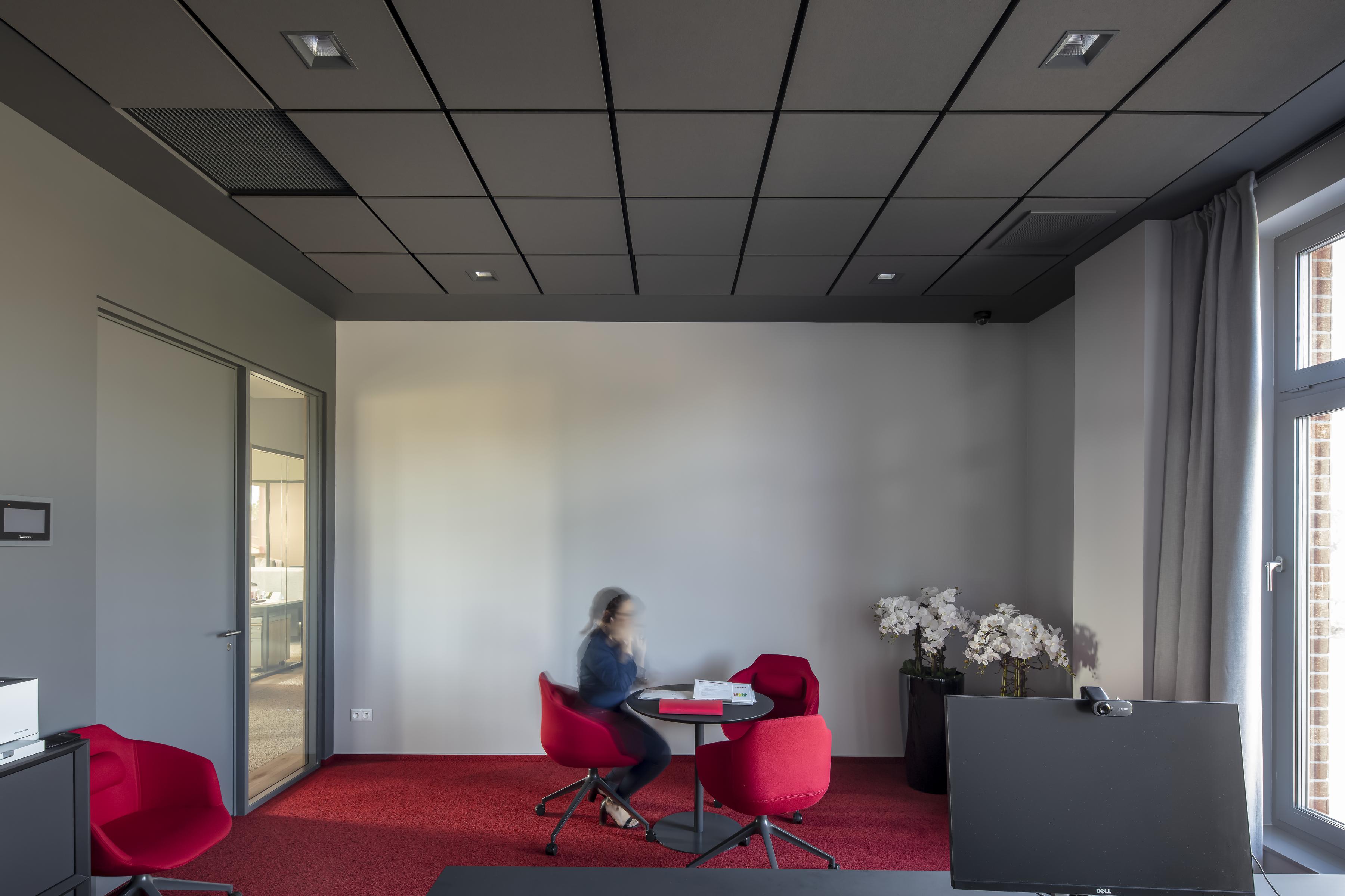 Acoustic ceiling in office room