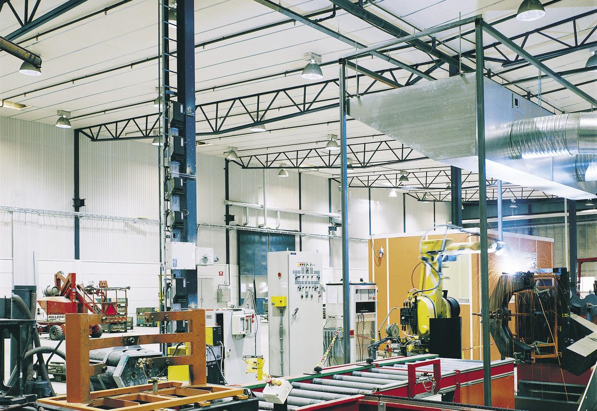 Acoustic ceiling system Ecophon Industry Modus in production line area at Volvo factory
