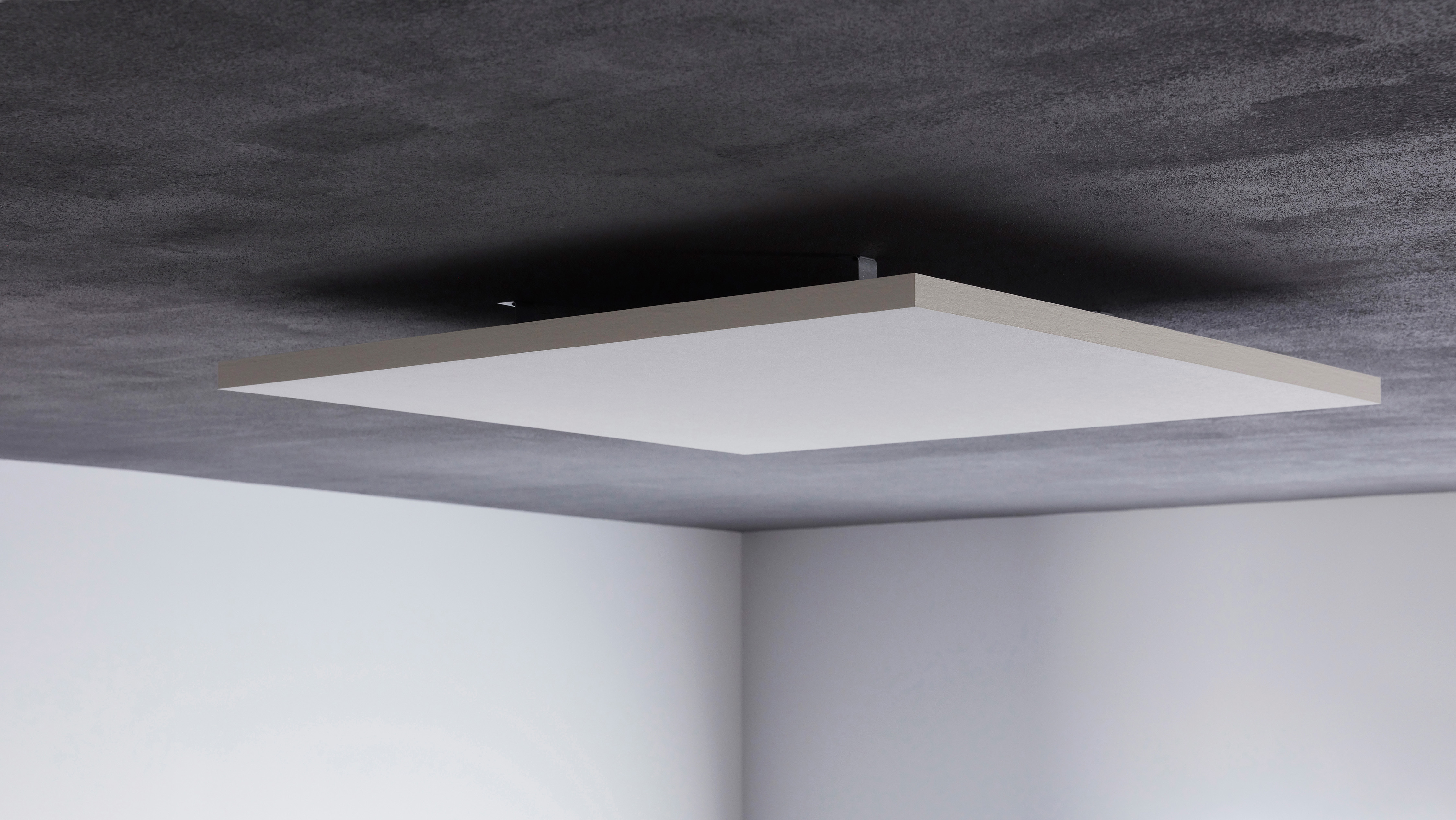 Acoustic panel installed close to soffit