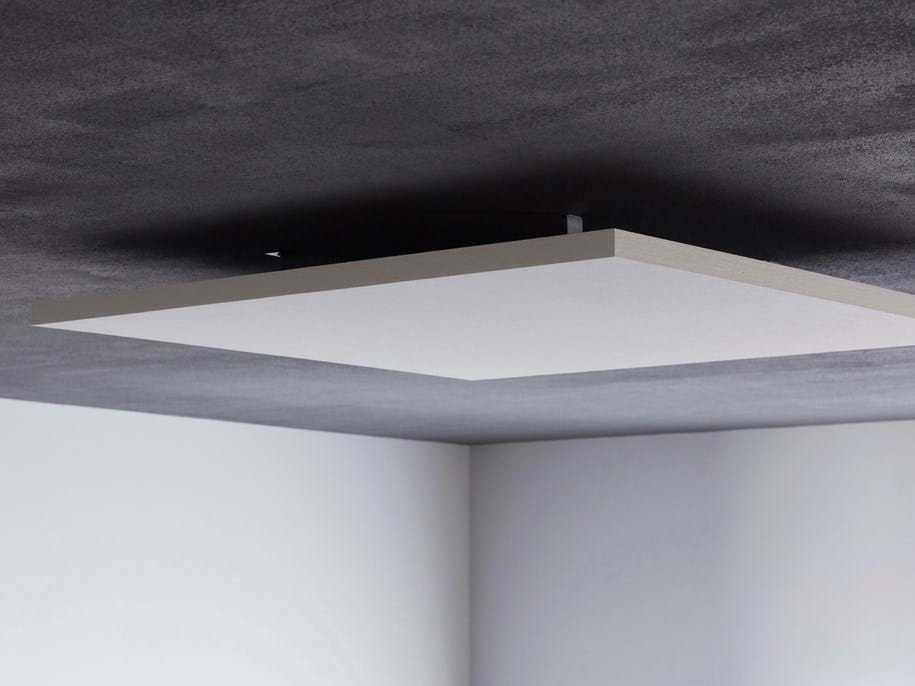 Acoustic panel installed close to soffit